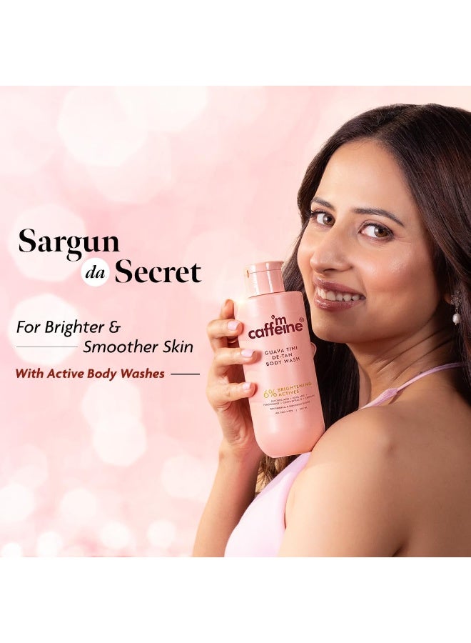 إم كافيين غسول الجسم مزيل للسموم من إم كافيين، 1% حمض الجليكوليك، 300 مل | 5% نياسيناميد-حمض الكوجيك | يُفتّح البشرة، يُقلّل البقع الداكنة ويوحد لونها، ويُنعّمها | جل استحمام بنكهة الجوافة المنعشة للرجال والنساء | جميع أنواع البشرة - Image 5