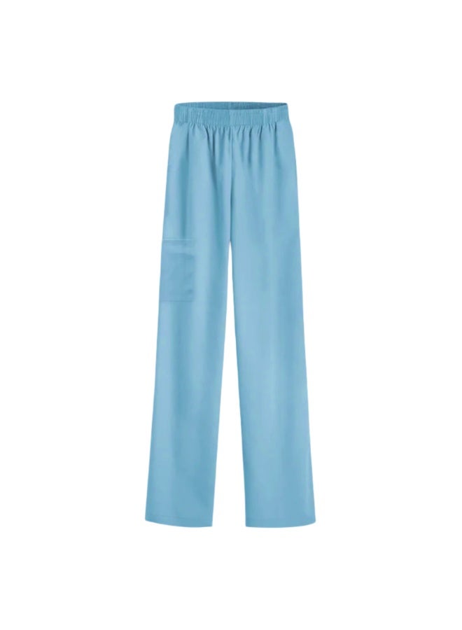 Loquat Womens Medical Scrubs Set Medical Uniform Long trousers Light Blue - Image 1