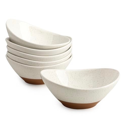 Teocera 5 Inch Porcelain Small Bowls Set, 6 Ounce small serving bowls for Dessert, Ice Cream, Snack, Dipping, Side Dishes, Microwave & Dishwasher Safe- Beige - Image 1