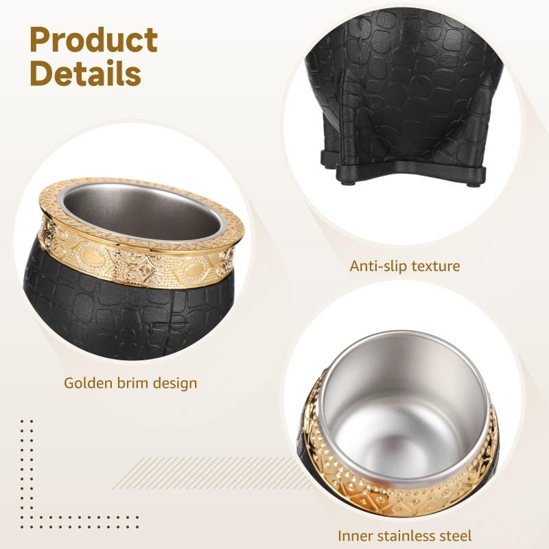 Vacuum Insulated Mate Cup: 2-Piece Black Stainless Steel Set With Double-Walled Temperature Locking, Ergonomic Non-Slip Grip, Rust Resistant Straw - Durable Corrosion Resistant Build For Outdoor Use T - Image 3
