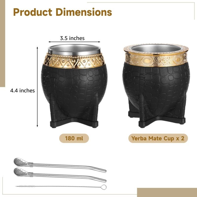Vacuum Insulated Mate Cup: 2-Piece Black Stainless Steel Set With Double-Walled Temperature Locking, Ergonomic Non-Slip Grip, Rust Resistant Straw - Durable Corrosion Resistant Build For Outdoor Use T - Image 4