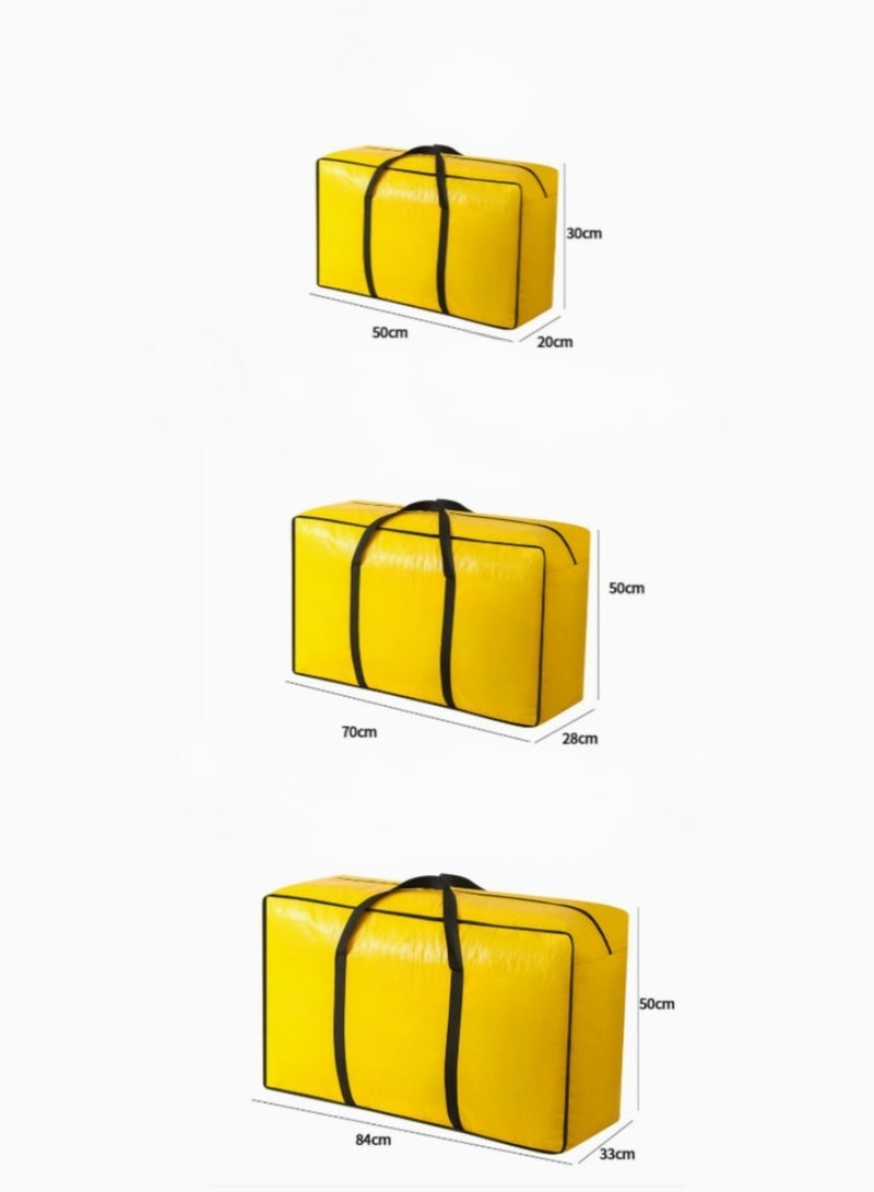 3-pack moving & storage & travel multi-purpose 3 sizes large capacity waterproof and dustproof thickened reinforced easy to fold portable zipper storage bag, save space. Suitable for storing clothes, pillows, blankets, toys, etc. - Image 1
