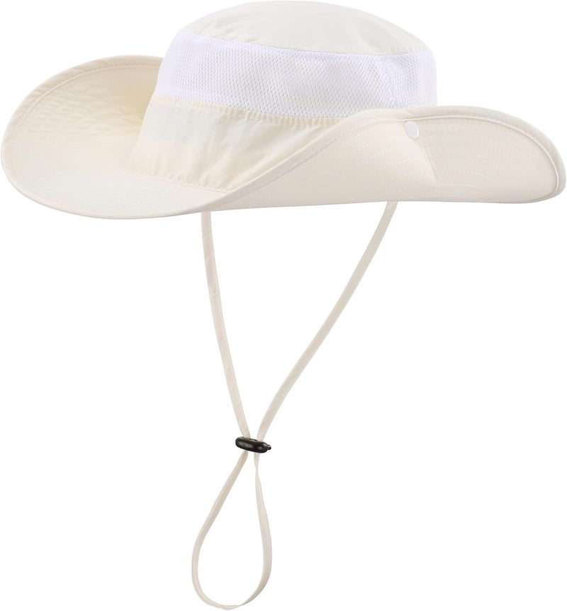 Connectyle Wide Brim Sun Hat for Men Breathable Cowboy Boonie Hat UPF 50+ Sun Protection Bucket Hat for Fishing Hiking - Image 2