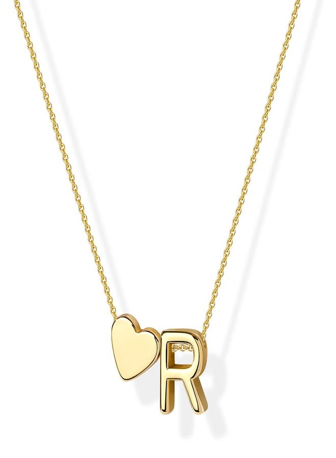 Inerney Gold Heart Initial Necklace for Women, Small, Brass, No Gemstone - Image 1