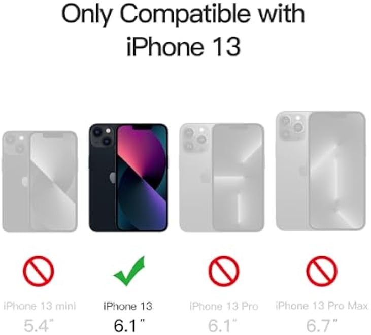 JETech Matte Case for iPhone 13 61Inch Shockproof Military Grade Drop Protection Frosted Translucent Back Phone Cover AntiFingerprint Black - Image 2