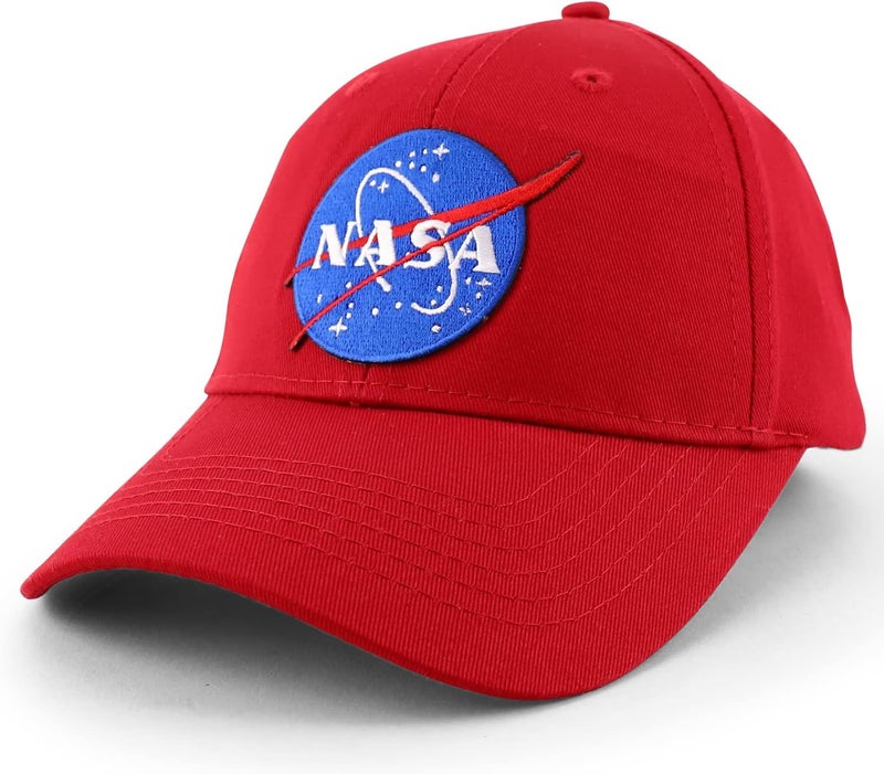 Armycrew Small Insignia NASA Patch Youth Size Cotton Structured Baseball Cap - Image 1