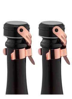 KASTWAVE 2 Pack Rosegold Champagne Wine Bottle Stoppers Stainless Steel with Food Grade Silicone, Leak Proof Keep Fresh Reusable Saver  - Image 1