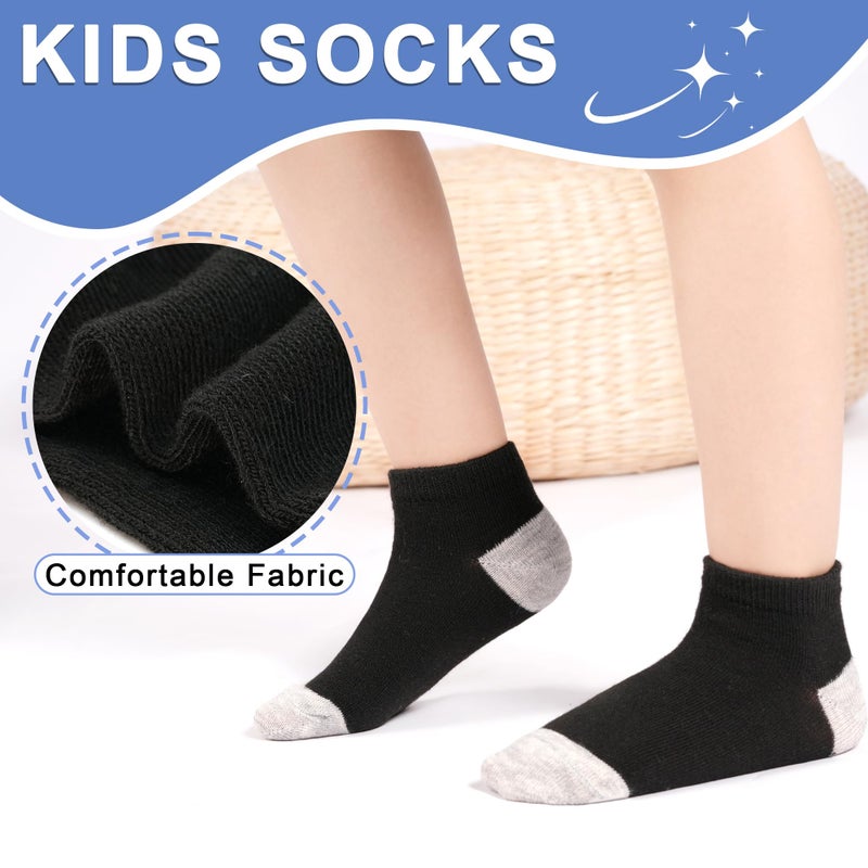 ZERULETS 25 Pairs Kids Socks Boys Sock, Ankle Low Cut Soft Short Socks for Boys Girls Toddler 1-14 Yearsï¼ˆ6-8 Years, Black - Image 2