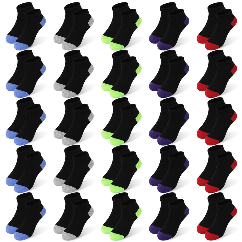 ZERULETS 25 Pairs Kids Socks Boys Sock, Ankle Low Cut Soft Short Socks for Boys Girls Toddler 1-14 Yearsï¼ˆ6-8 Years, Black - Image 1