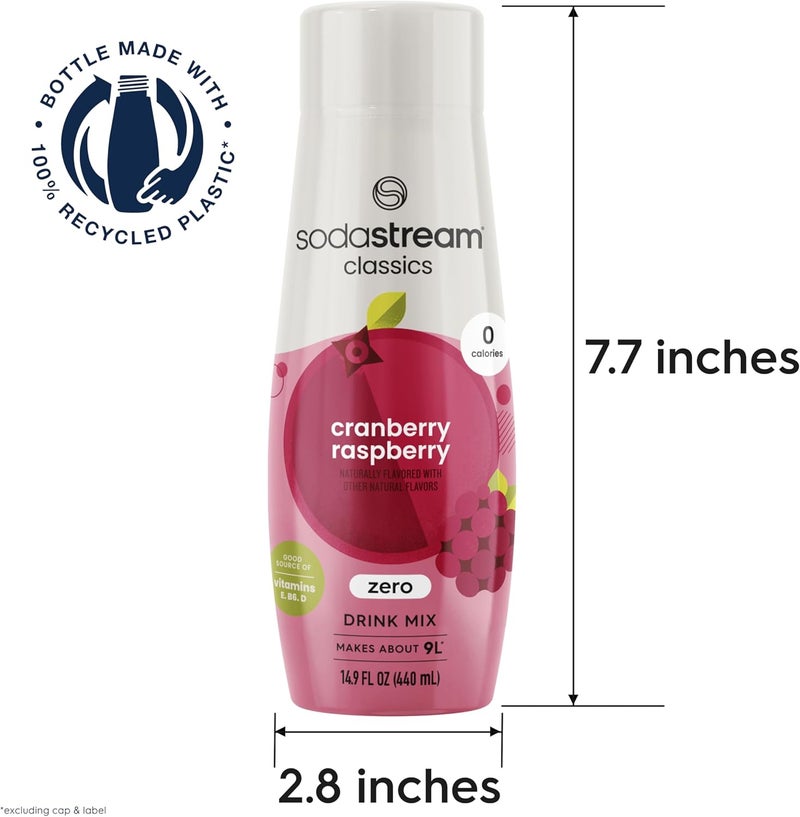 SodaStream Cranberry Raspberry Zero Calorie Drink Mix, 440ml 4-Pack - Image 4