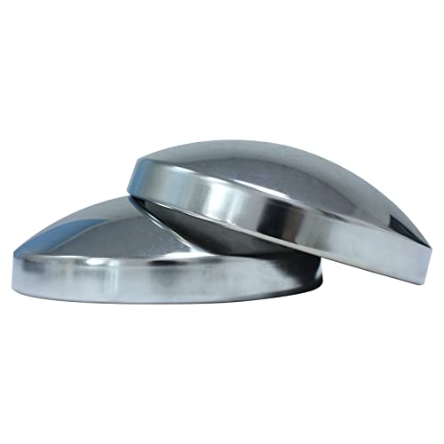 1409KMT Semi Truck Hub Covers - 4 x Chrome Metal 8" Dome Style Hub Caps Dome Semi Truck Rear Wheel Covers - Image 4