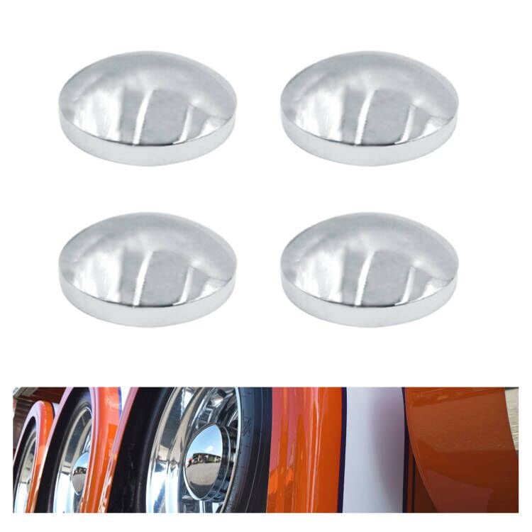 1409KMT Semi Truck Hub Covers - 4 x Chrome Metal 8" Dome Style Hub Caps Dome Semi Truck Rear Wheel Covers - Image 2