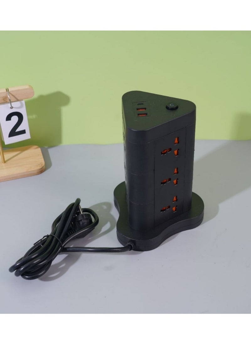 SHIXIN Tower socket, vertical universal socket strip, home office charging socket strip with USB and Type-C output sockets  - Image 3