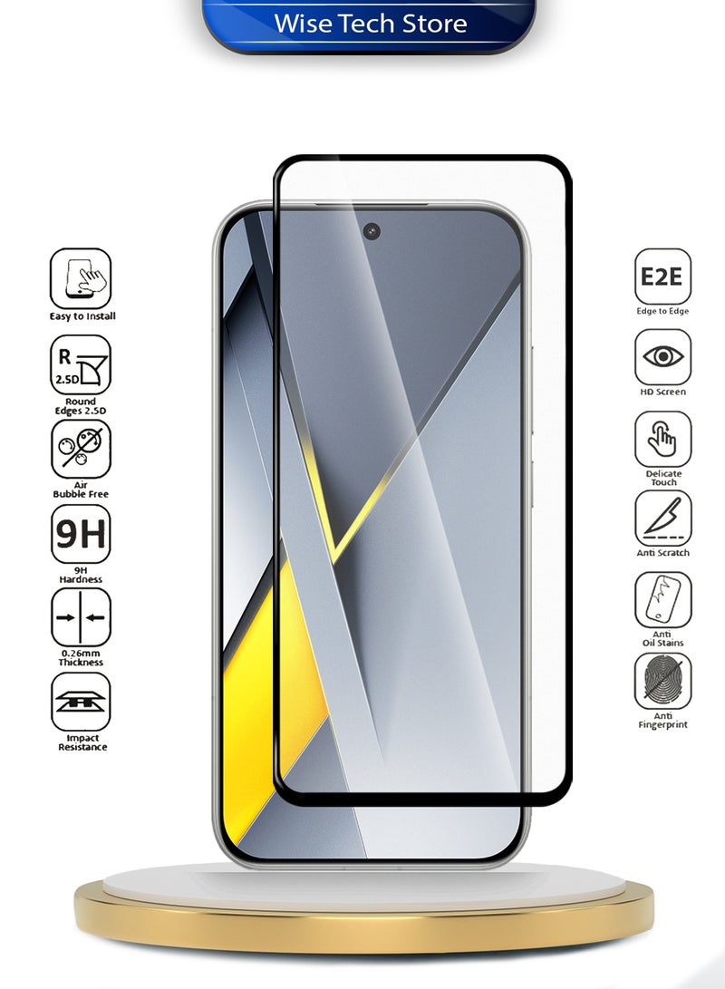Wtech Xiaomi Poco F8 Ultra 5G 2025 Premium E2E Series Full Glue Full Cover Tempered Glass Screen Protector (MSGECN) - Clear/Black - Image 2