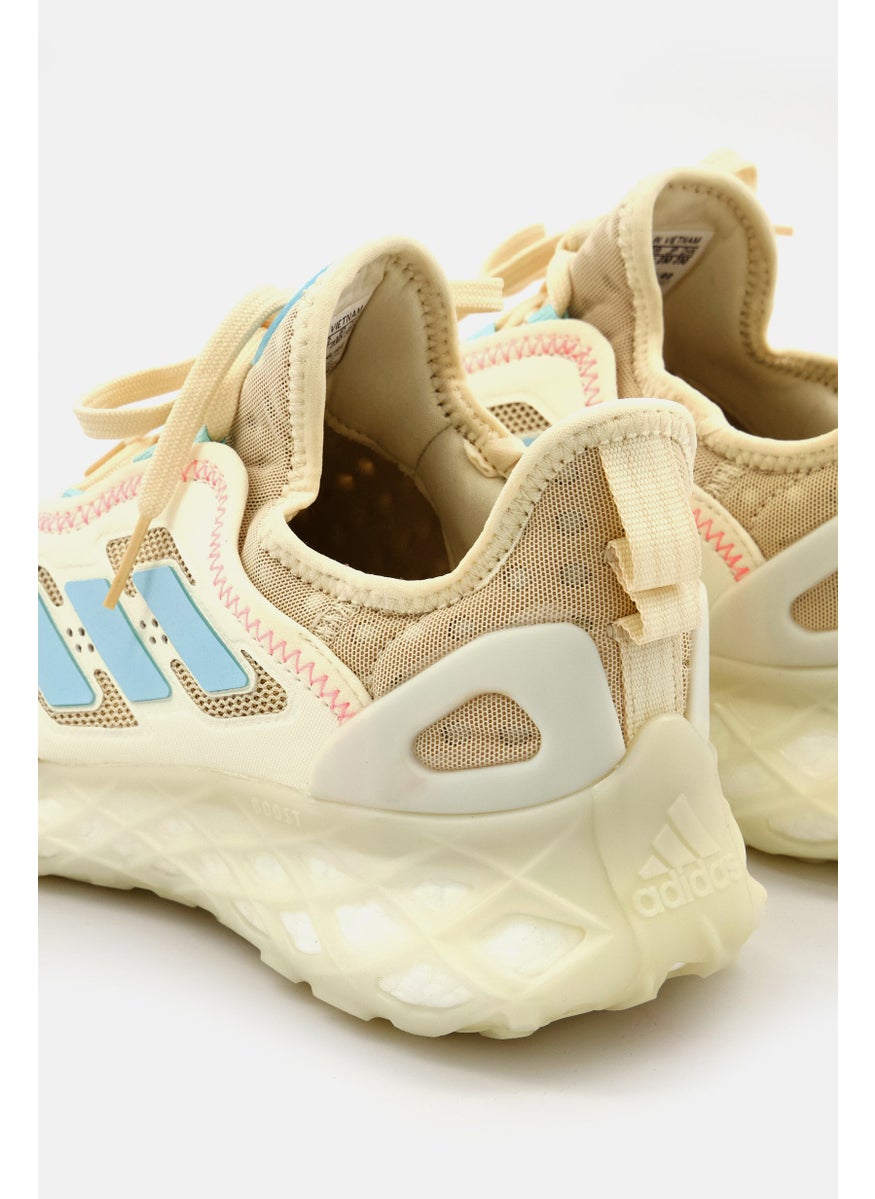 Adidas - Women Web Boost Sportswear Running Shoes, Off White - Image 1