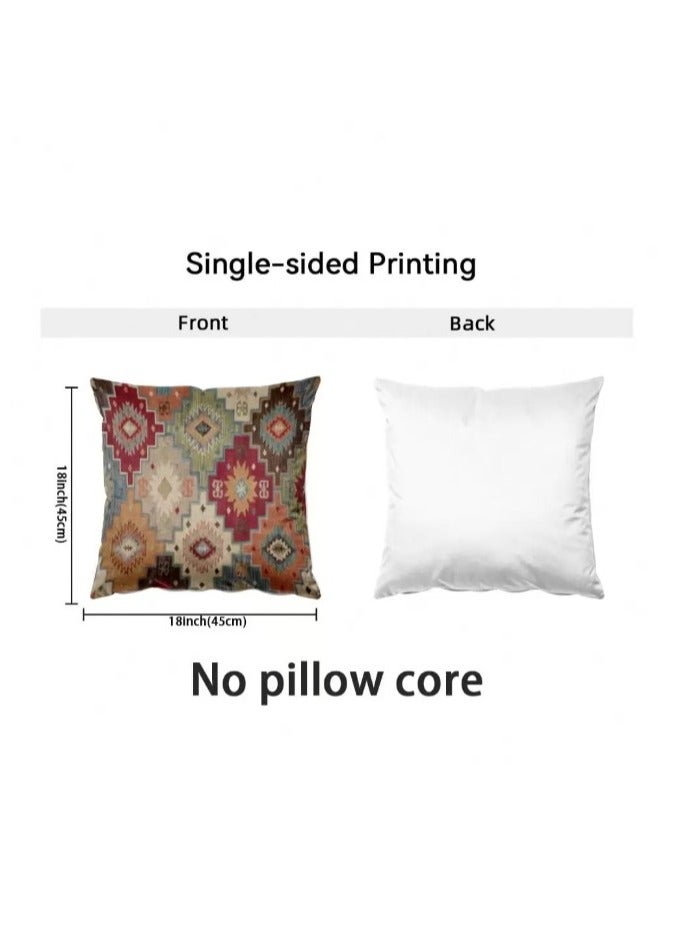 Cushion cover set of 2 pieces, bright and solid colors, size 45 cm x 45 cm, without filling