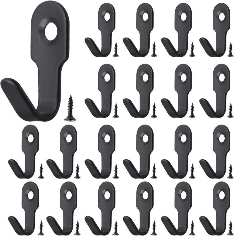KASTWAVE 40Pcs Black Stainless Steel Mini Hooks, Heavy Duty Wall Mounted Hooks for Hanging Pictures, Coats, Keys, Tools, Multi-Purpose Utility Hooks for Kitchen, Bathroom, Office, with Installation Nails - Image 1