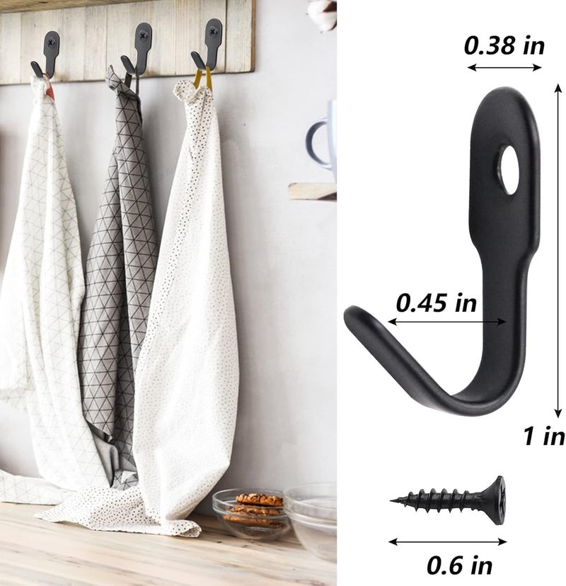 KASTWAVE 40Pcs Black Stainless Steel Mini Hooks, Heavy Duty Wall Mounted Hooks for Hanging Pictures, Coats, Keys, Tools, Multi-Purpose Utility Hooks for Kitchen, Bathroom, Office, with Installation Nails - Image 4
