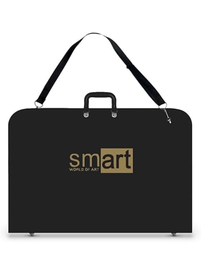 Smart Art Bag Size A2 50x70 (Waterproof), Plastic Case with Nylon Shoulder Strap, Storage Bag for Holding Artworks, Posters, Drawing (Compatible with 50x70-Black) Suitable for 50x70 Paper and Sketches by SMART WORLD OF ART - Image 1