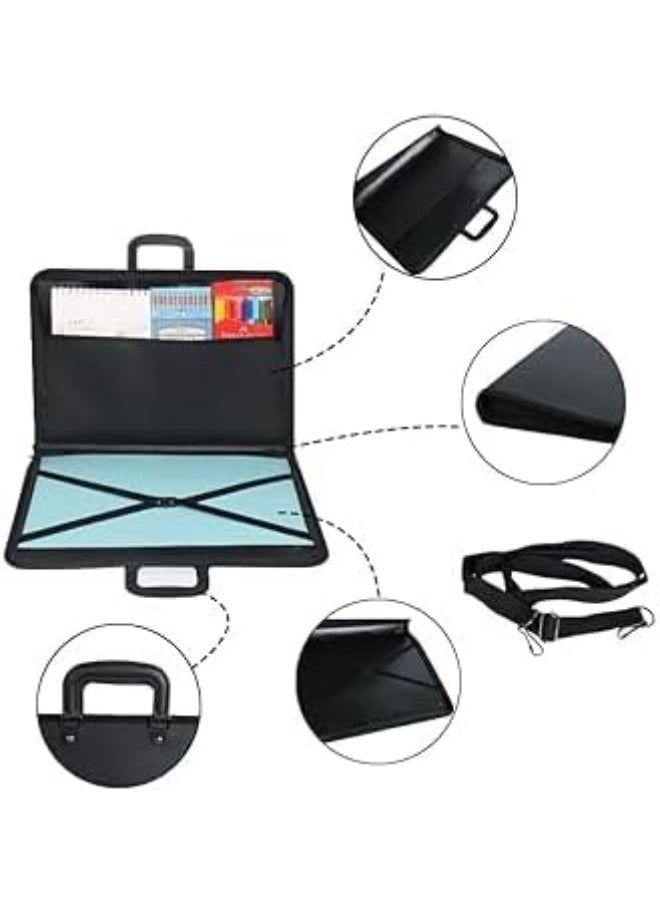 Smart Art Bag Size A2 50x70 (Waterproof), Plastic Case with Nylon Shoulder Strap, Storage Bag for Holding Artworks, Posters, Drawing (Compatible with 50x70-Black) Suitable for 50x70 Paper and Sketches by SMART WORLD OF ART - Image 3