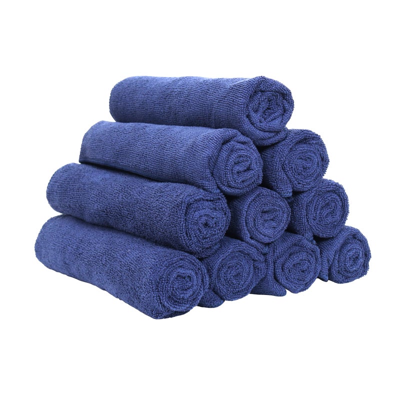Arkwright Microfiber Gym Towel  Pack of 12  Super Soft Quick Dry Workout Sweat Towels 300 GSM Lightweight  Absorbent for Sports Working Out Yoga and Spa 16 x 27 in Navy