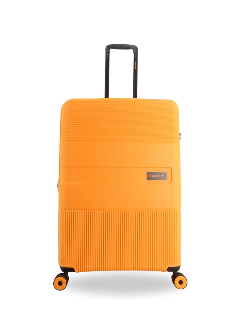 Discovery - Discovery Trails Check-In Large PP Hardside Luggage Orange, Durable Expandable Unbreakable Double Zip Lightweight Travel Bag 4 Double Wheel TSA Lock 30 Inch Suitcase Trolley Bag. - Image 1