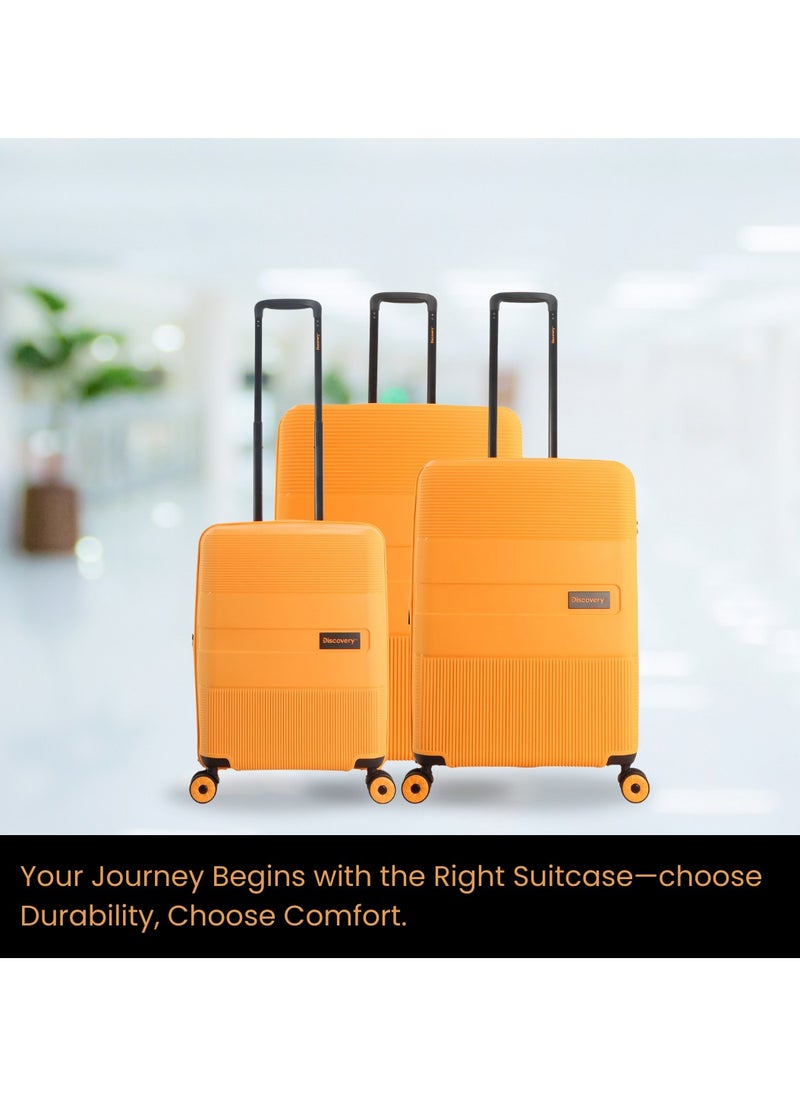 Discovery - Discovery Trails Check-In Large PP Hardside Luggage Orange, Durable Expandable Unbreakable Double Zip Lightweight Travel Bag 4 Double Wheel TSA Lock 30 Inch Suitcase Trolley Bag. - Image 1