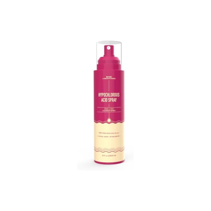 BASE LABORATORIES Hypochlorous Acid Spray for Face & Skin - 8 oz - Facial Daily Skin Repair Solution for Sensitive Skin - Hypochlrous HOCL Molecule Spray