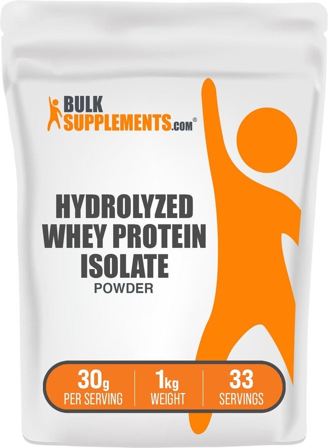 BulkSupplements.com Hydrolyzed Whey Protein Isolate Powder - Whey Isolate Protein - Unflavored & Gluten Free, 30g per Serving, 1kg (2.2 lbs) (Pack of 1) - Image 1