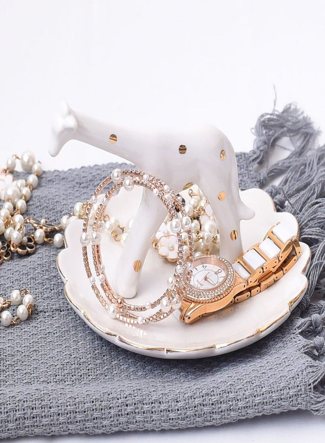 ornerx Necklace Jewelry Ring Holder Giraffe Flat Dish - Image 5