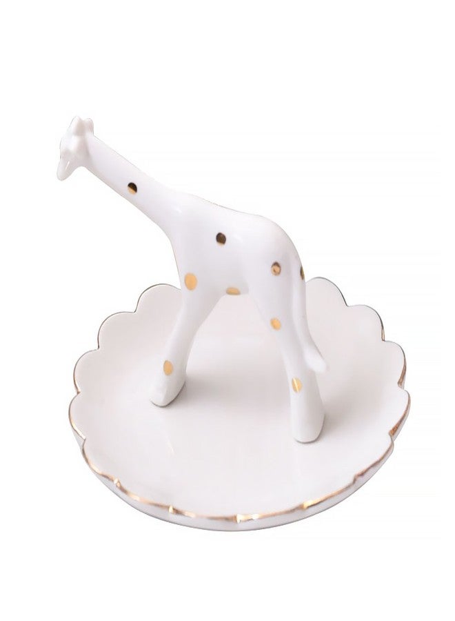 ornerx Necklace Jewelry Ring Holder Giraffe Flat Dish - Image 1