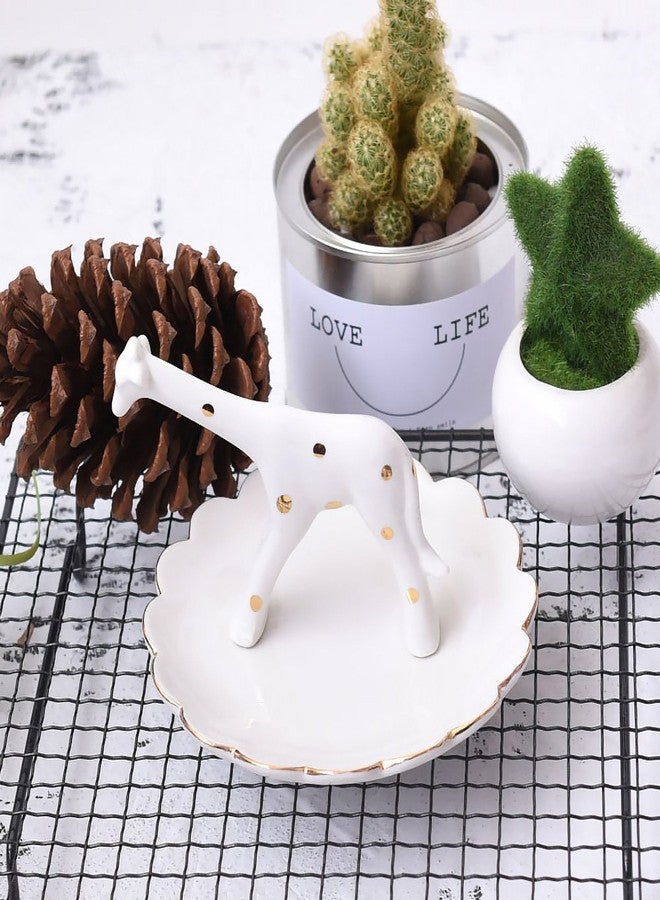 ornerx Necklace Jewelry Ring Holder Giraffe Flat Dish - Image 3