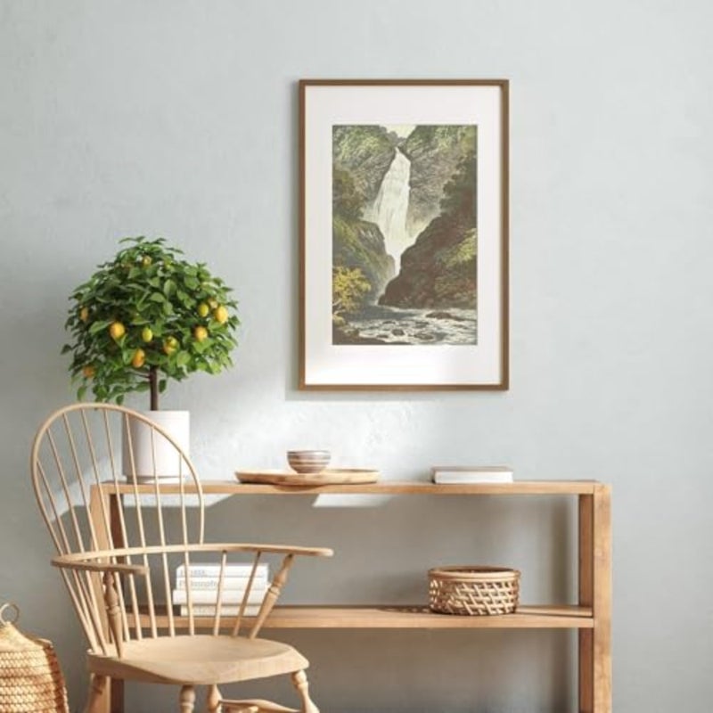 ®40 * 60cm inch Oak Wood Picture Frames Walnut Color Poster Frame for Wall Art Decor, Poster Photo Wooden Frames, Hang Horizontal and Vertical 40 * 60 cm Art Picture 16''W * 24'H - Image 4