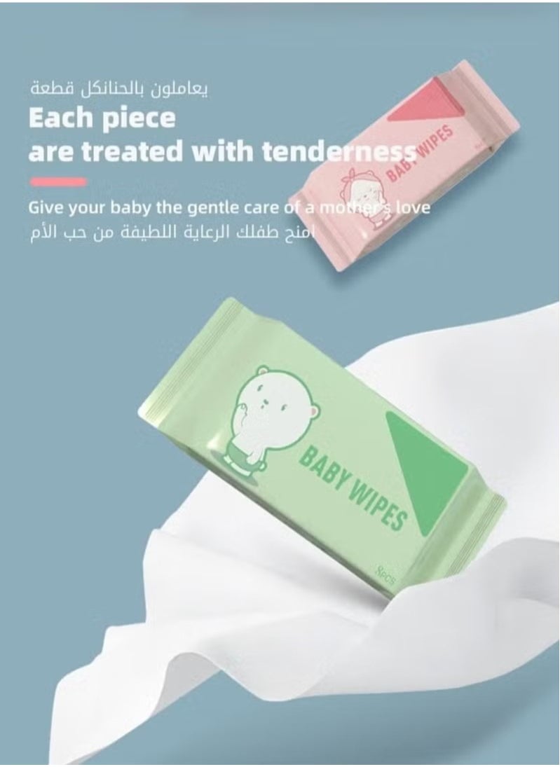Realfrog - Portable Mini Wet Wipes, Hand & Mouth Cleansing Tissue Paper for Babies, Students, and Children High Quality - Image 1