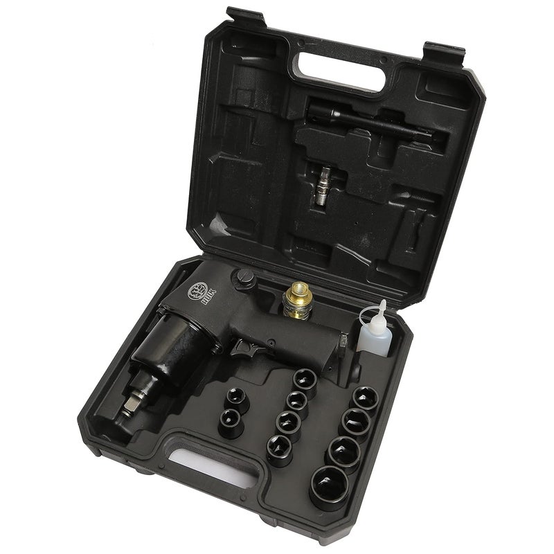 Hulk مفتاح تأثير هوائي 1/2" مع مجموعة مفاتيح At-12A (عزم 650Nm) - مربع ثابت - Image 3