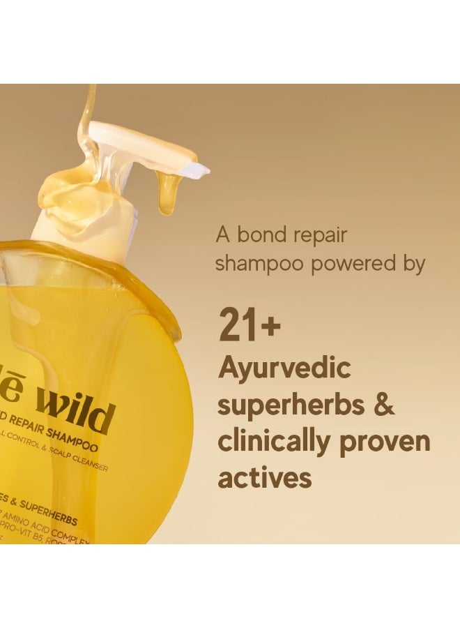 indē wild Champi Bond Repair Shampoo | 17 Amino Acid Complex™, Pea Protein, Pro-Vitamin B5 | Bhringraj, Coconut Oil, Amla Extract | Strengthening, Hairfall Control & Scalp Cleanser | 300ml - Image 3