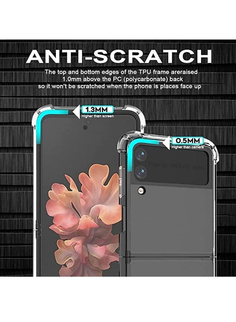 Itop for Samsung Galaxy Z Flip 4 Acrylic Back Case with Edges Full Cover and Protect Camera - Transparent - Image 5