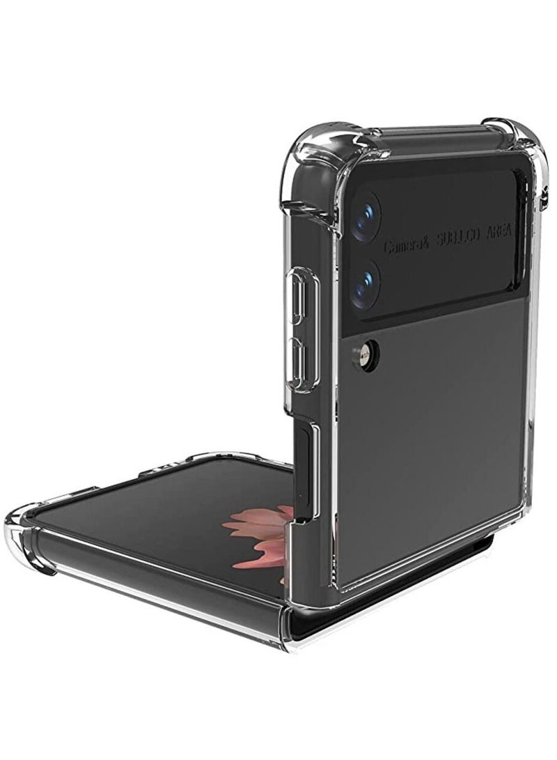 Itop for Samsung Galaxy Z Flip 4 Acrylic Back Case with Edges Full Cover and Protect Camera - Transparent - Image 4