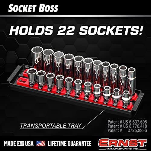 Ernst Manufacturing 8469HV 13Inch Socket Boss Premium 2Rail 12InchDrive Socket Organizer High Visibility Made in the USA - Image 3
