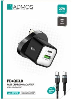 60W PD 20W USB C-Port QUICK CHARGER ADAPTER Compatible With Multiple Devices