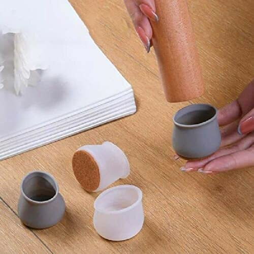 QUALIZA Silicone Chair Leg Floor ProtectorsFloor Protectors for ChairsRubber Chair Leg Protectors for Hardwood FloorsChair Leg Caps Chair Leg Covers for Wooden FloorsClear Medium - Image 2