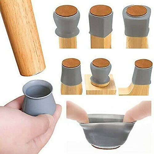 QUALIZA Silicone Chair Leg Floor ProtectorsFloor Protectors for ChairsRubber Chair Leg Protectors for Hardwood FloorsChair Leg Caps Chair Leg Covers for Wooden FloorsClear Medium - Image 4