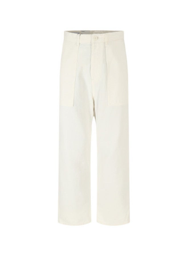 Zara men's Loose Fit Washed Cotton Solid Color Casual Versatile Denim Pants - Image 1