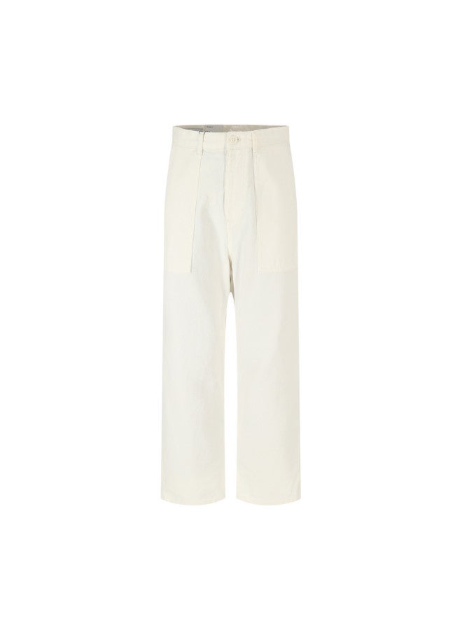 Zara men's Loose Fit Washed Cotton Solid Color Casual Versatile Denim Pants - Image 2