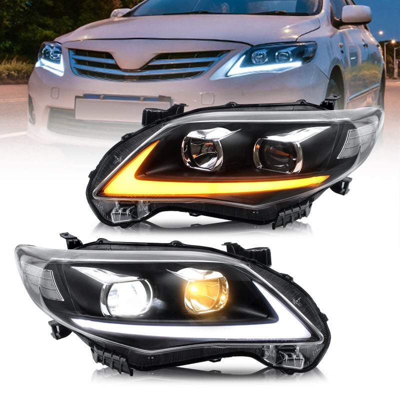 VLAND Led Headlights Compatible with Toyota Corolla 20112013 with H11 Bulbs Not Fit Corolla LE PassengerDriver Sides