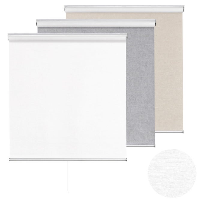 CORDLESS 100 BLACKOUT ROLLER SHADE WITH STRIPED JACQUARD THERMAL INSULATED UV PROTECTION FABRIC TOTAL BLACKOUT BLINDS FOR WINDOW FRENCH DOORS HOME AND OFFICEWHITE 23 W X 72 H