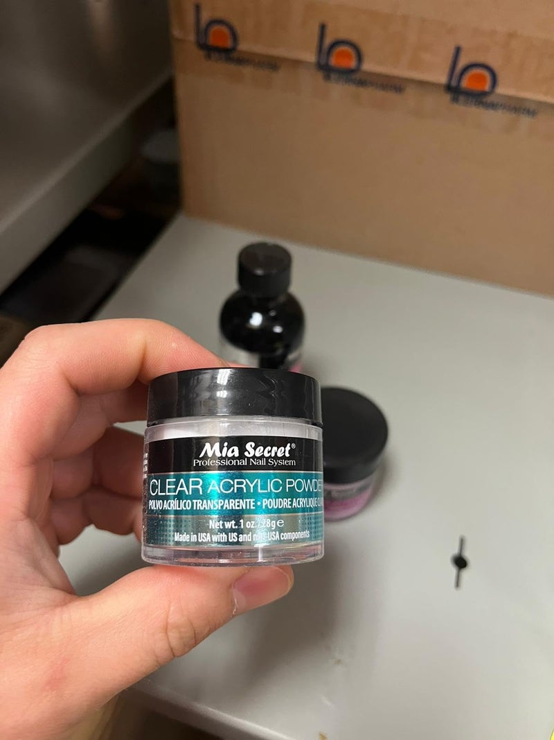Mia Secret SECRET 2oz LIQUID MONOMER + 1oz CLEAR + 1oz PINK ACRYLIC POWDER NAIL ART - Image 3