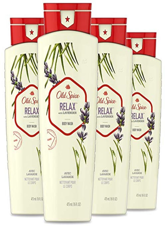 Old Spice Body Wash For Men, Relax With Lavender, 16 Fl Oz (Pack Of 4) - Image 1
