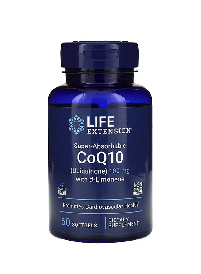 Life Extension Super-Absorbable CoQ10 (Ubiquinone) with d-Limonene 100 mg 60 Softgels
