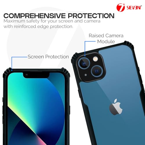 7-Seven 7SEVEN® Ipacky Back Cover for iPhone 13 Mobile Back Case Shock Proof Design Camera Edges Protection Crystal Clear Phone Case Precise Cutouts Matte Black Soft Bumper Phone Cover - Image 3